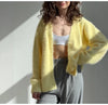 Imitation Mink Cardigan For Women Autumn Thick Knitted Jackets Yellow Oversize Cardigans Ladies Black Women Knitted Coat Velvet
