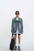 Women's Denim Coat Turtleneck Single Breasted Full Sleeve Patchwork Versatile Jacke Autumn 5R4436
