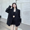 Korean High-Quality Women Blazer Autumn V-neck Loose Long Sleeve Temperament Casual Blazers Jackets Female Outerwear