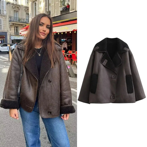 Mujer Woman Thick Faux Leather Jackets for Women Autumn Winter Warm Coats Female Demi-season Plush Jacket Women Outerwears