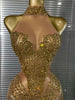 White Golden Color Women Sexy Off the Shoulder Shining Sequins Beading Bodycon Mid-calf Dress Birthday Photoshoot Stage Wear