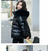 Winter Warm Duck Down Jacket Women's Clothes Glossy Fur collar Thicken Parka Short Down Coat Female