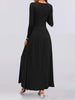 Autumn Women Long Sleeve Maxi Dress Comfortable Fit Ruched Detail Multi Color for Casual Everyday Wear