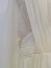 Loose Sheer Spliced Folds Sexy Dresses for Women V Neck Long Sleeves High Waist Dress Female Clothing