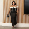 Women Bow Tassel Slash Neck Maxi Dress Fall Winter Sexy Birthday Evening Prom Party Street Long Dresses Vestidos