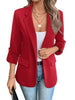 Blazer Women Casual Autumn Winter Solid-Color Versatile Pocket Long-Sleeved Suit Women Clothing