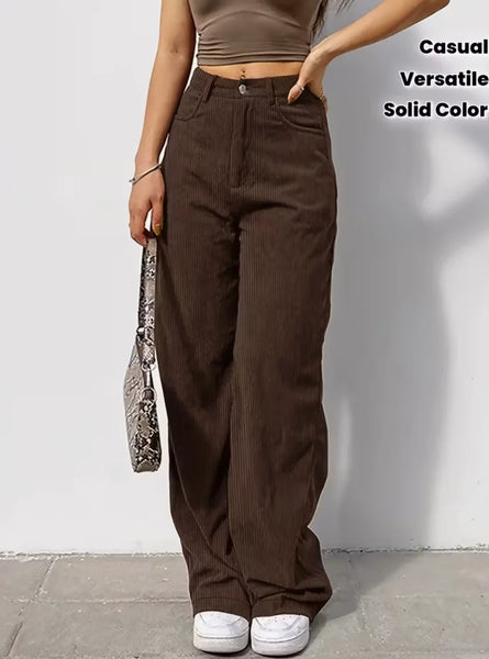 Elegant and Women's Clothing Casual Outdoor Sports, Slimming and Versatile Corduroy Autumn and Winter Pants