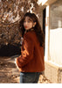 Wool Coat for Women Winter Korean Retro Lace Splicing Lamb Wool Button Pockets Thickened Warm Female Coat MXB43W0720