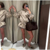 Drawstring Waist Windbreaker Jacket Women Contrast Collar Flap Pockets Long Sleeve Zip Up Coat Autumn Casual Loose Jackets