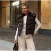 Two Wear Women's Winter Jacket Detachable Sleeve Padded Coat Stand Collar Hooded Puffer Coat Short Padded Coat Padded Vest
