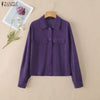 Women Autumn Corduroy Coats Lapel Neck Long Sleeve Jackets Woman Outwears Casual Buttons Up Coats Oversize