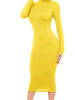 Winter Black Turtleneck Sexy Women Dress Autumn Long Sleeve Skinny Midi Boydcon Casual Blue Plush Knee-Length Party