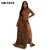 Women Set Street Leopard Print full Sleeve Bodysuit Tops + long Skirts Suits Party Street Two 2 Piece Dress Sets