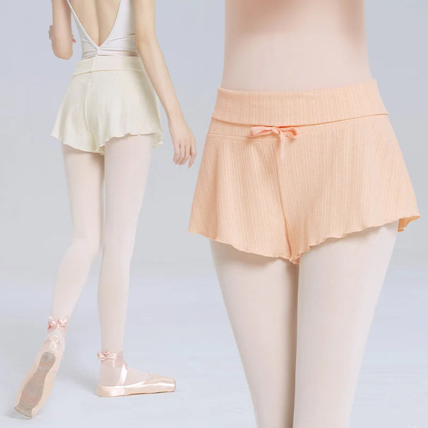 Women's Ballet Shorts High Waist Drawstring Tie Dance Yoga Training Pants