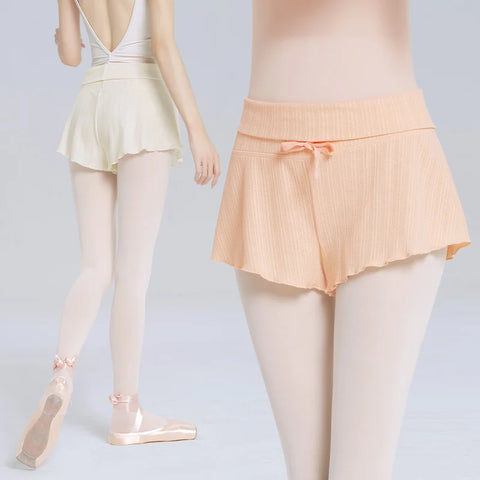 Women's Ballet Shorts High Waist Drawstring Tie Dance Yoga Training Pants