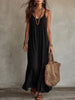 Women's Loose A-Line Long Dress with Thin Straps