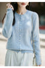 Winter Women's Clothing Tops Brushed Wool Cardigans O Neck Yellow Warm Causal Sweater Soft Solid Knitted Coats B1713005