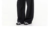 Detachable Skirt Panel Striped Suit Pants Women Turn Up Cuff Tie Waist Straight Wide Leg Trousers Loose Casual Streetwear Pants