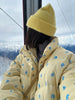 Cute Floral Printed Quilted Cotton Padded Jacket With Detachable Hooded Women Thick Oversized Coat Warm Winter Girl‘s Outerwear