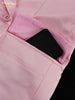 Loose Pink Satin 2 Piece Sets Women Outfit Elegant Long Sleeve Blazer With Mid Waist Mini Skirts Set Female