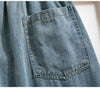 High Waist Casual Denim Skirts Women Vintage Style Single-breasted Basics Female A-line Long Skirts B3848