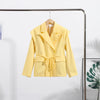 Chic Oversize Floral Printed Women Jacket Padded Lapel Lace Up Loose Coat Long Sleeve High Waist Outwears Lady Streetwear