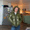 Women Hooded Thicken Warm Cotton Jacket Zipper Glossy Snow Winter Loose Female Coat Lace Up Casual Down Puffer Outwear