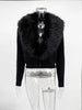 Knit Fluffy Cardigan Sweater Women's Ribbed Long Sleeve V-Neck Fluffy Elegant jacket Coat Female Knitwear Cardigan