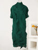 Spring Pleated Dress For Women Loose Fold Turtleneck A-Line Vintage Long Dresses Lady Elegant Clothes Tide 2Aa6000