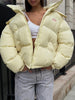 Solid Hooded Padded Jacket Women's Warm Long Sleeve Oversized Jacket Autumn Winter Lady High Street Outerwear