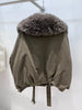 Women Winter Warm Natural Lamb Sheep Fur Collar Goose Down Jackets Thick Coat Outwear Female Puffer Jackets
