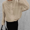 Street Chic Red Turtleneck Zipper Jackets Autumn Casual Long Sleeve Outerwear Coats For Woman Tops Female
