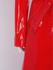 Women Wet Look PU Leather Long Trench Coat Blazer Lapel Open Front Long Sleeve Jacket Overcoat with Belt Streetwear Clubwear