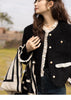 Wool Coat for Women Winter Korean Retro Lace Splicing Lamb Wool Button Pockets Thickened Warm Female Coat MXB43W0720