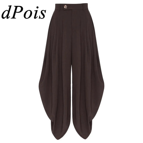 Women Palazzo Pants Trousers Casual SlacksBaroque Pleated Loose Wide Leg Pants Daily Commute Office Pants Women's Trousers