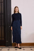 Women Autumn and Winter Crinkle Dress Knitting Patchwork Elegant Lady Maxi Dress