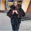 Elegant Faux Fur Thicken Jackets Women's Long Sleeves Pockets Patchwork Belts Hoodie Coat Winter Chic Warm Outerwear