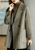 Stylish Long Sleeve Loose Pockets Women Woolen Jacket Autumn Winter Elegant Lapel Thick Female Jackets