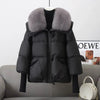 Winter Warm Goose Down Jackets Removable Fur Collar Puffer Jackets Women Thick Female Streetwear White Duck Down Jacket Coat