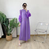 Pleated Dress Round Neck Spliced Fungus Full Sleeve Dresses For Women 2026New Spring Clothing