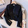 Women's Jacket Spring Autumn Red Tweed Small Fragrance Coat Short Blazers Korean Elegant Female Tops Outerwear