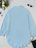 Solid Mini Party Prom White Mini Dresses Women Falbala Lapel Long Sleeve Casual Shirts Casual Vintage Blouses