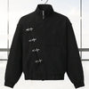 Single Breasted Buckle Zipper Design Versatile Jacket Lady Elegant Tops Spring Loose Casual Stand Collar Street Coat