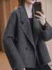 100% Pure Wool Short Coat Women Woolen Jacket Cropped Warm Relaxed Fit Chic Office Commuter Winter Outerwear