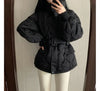 Women Winter Warm Thick Cotton Coat Women With Belt Stand Collar Cotton Padded Jacket Korean Loose Women Parka Outwear