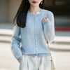 Winter Women's Clothing Tops Brushed Wool Cardigans O Neck Yellow Warm Causal Sweater Soft Solid Knitted Coats B1713005
