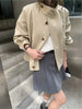 Korea Short Outerwear Woman Casual Loose Lazy Chic Long Sleeve Cotton Blends Windbreaker Coats Thin Thench