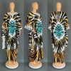 Africa Dress for Women for Evening Party Autumm Elegant Print O-neck Maxi Dress Muslim Abaya Dashiki African Clothing