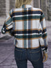European and American Winter Product Lapel Flap Pocket Pants Casual Short Women's Plaid Jacket
