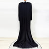 High Street Designer Formal Dresses Women's Shirt Collar Diamonds Beaded Maxi Long Dress